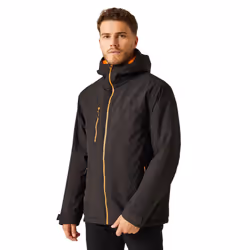 Regatta - Veste imperméable NAVIGATE - Homme (Noir / Orange vif)