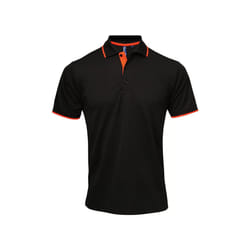 Premier - Polo COOLCHECKER - Homme (Noir / Orange)