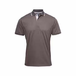 Premier - Polo COOLCHECKER - Homme (Gris foncé / Argenté)