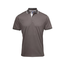 Premier - Polo COOLCHECKER - Homme (Gris foncé / Argenté)