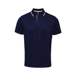 Premier - Polo COOLCHECKER - Homme (Bleu marine / Blanc)