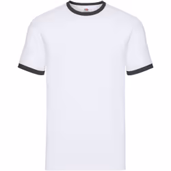 Fruit of the Loom - T-shirt - Homme (Blanc / Noir)