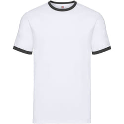 Fruit of the Loom - T-shirt - Homme (Blanc / Noir)