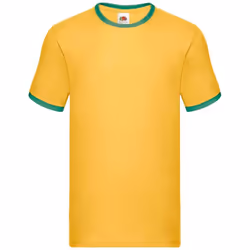 Fruit of the Loom - T-shirt RINGER - Homme (Tournesol / Vert)