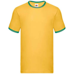 Fruit of the Loom - T-shirt RINGER - Homme (Tournesol / Vert)