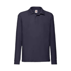 Fruit Of The Loom - Polo manches longues - Unisexe (Bleu marine foncé)