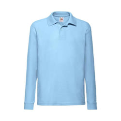 Fruit Of The Loom - Polo manches longues - Unisexe (Bleu ciel)