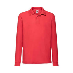 Fruit Of The Loom - Polo manches longues - Unisexe (Rouge)