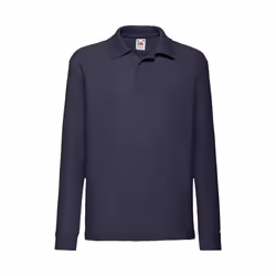 Fruit Of The Loom - Polo manches longues - Unisexe (Bleu marine foncé)