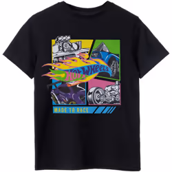 Hot Wheels - T-shirt MADE TO RACE - Garçon (Noir)
