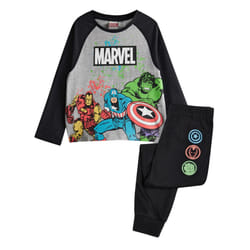 Marvel Avengers - Ensemble de pyjama long - Garçon (Noir)