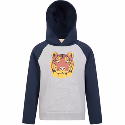 Mountain Warehouse - Sweat à capuche TERRY TIGER - Enfant (Gris / Bleu marine)