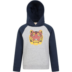 Mountain Warehouse - Sweat à capuche TERRY TIGER - Enfant (Gris / Bleu marine)