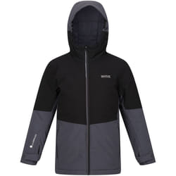 Regatta - Veste imperméable HIGHTON - Enfant (Noir / Gris phoque)