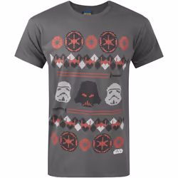 Star Wars - T-shirt de Noël Dark Vador FAIR ISLE - Homme (Gris)