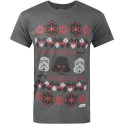 Star Wars - T-shirt de Noël Dark Vador FAIR ISLE - Homme (Gris)