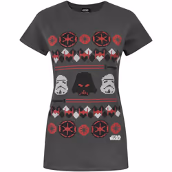 Star Wars - T-shirt de noël Dark Vador - Femme (Gris)