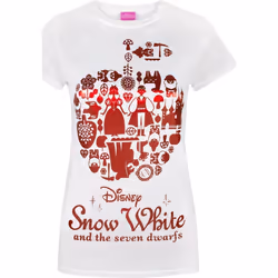 Disney - T-shirt métallisé ´Snow White and the Seven Dwarfs´ - Femme (Blanc / rouge)