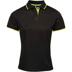 Premier - Polo COOLCHECKER - Femme (Noir / Vert clair)