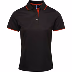 Premier - Polo COOLCHECKER - Femme (Noir / Rouge)