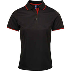 Premier - Polo COOLCHECKER - Femme (Noir / Rouge)