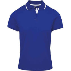Premier - Polo COOLCHECKER - Femme (Bleu roi / Blanc)