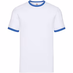 Fruit of the Loom - T-shirt - Adulte (Blanc / Bleu roi)