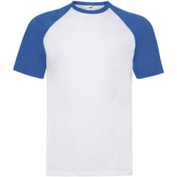 Fruit of the Loom - T-shirt - Adulte (Blanc / Bleu roi)