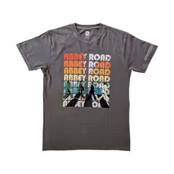 The Beatles - T-shirt ABBEY STACKED - Adulte (Gris charbon)