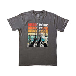 The Beatles - T-shirt ABBEY STACKED - Adulte (Gris charbon)