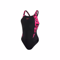 Speedo - Maillot de bain 1 pièce BOOM MUSCLEBACK - Femme (Noir / Rose)