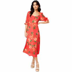 Dorothy Perkins - Robe mi-longue - Femme (Rouge)