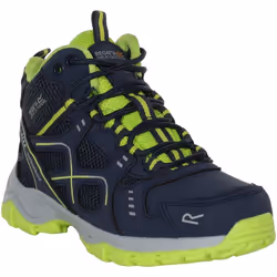 Regatta - Bottines de marche VENDEAVOUR - Enfant (Bleu marine / Vert néon)