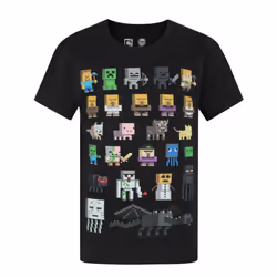 Minecraft - T-shirt manches courtes - Garçon (Noir / Orange)