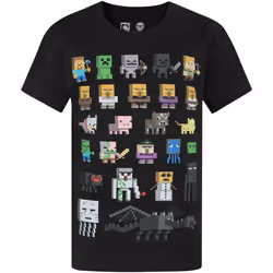 Minecraft - T-shirt manches courtes - Garçon (Noir / Orange)