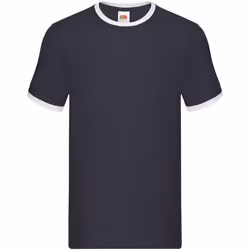 Fruit of the Loom - T-shirt - Adulte (Bleu marine / Blanc)