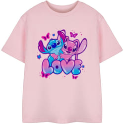Lilo & Stitch - T-shirt LOVE - Fille (Rose)