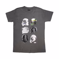 Star Wars - T-shirt HELMET PROFILES - Adulte (Gris charbon)
