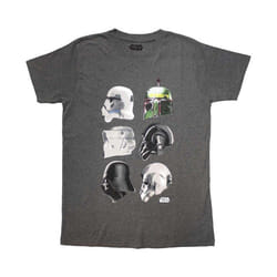 Star Wars - T-shirt HELMET PROFILES - Adulte (Gris charbon)