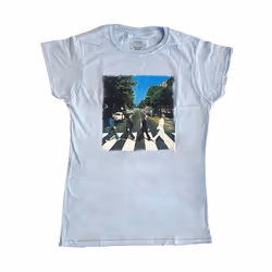 The Beatles - T-shirt VINTAGE - Femme (Bleu clair)