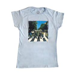 The Beatles - T-shirt VINTAGE - Femme (Bleu clair)