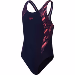 Speedo - Maillot de bain 1 pièce HYPERBOOM SPLICE - Fille (Bleu marine / Rose)