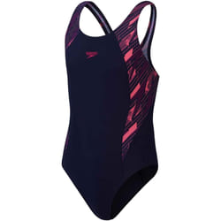 Speedo - Maillot de bain 1 pièce HYPERBOOM SPLICE - Fille (Bleu marine / Rose)