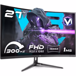 Vibox 27 Pouces 300Hz Incurvé Écran Gamer - FHD 1080p Résolution 1ms Adaptive Sync Dalle VA HDMI & DisplayPort