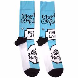 The Beatles - Chaussettes STRAWBERRY FIELDS/PENNY LANE - Adulte (Bleu clair)