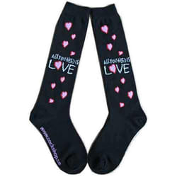 The Beatles - Chaussettes hauteur genoux ALL YOU NEED IS LOVE - Femme (Noir)