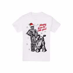 Star Wars - T-shirt MERRY CHRISTMAS DROIDS - Homme (Blanc)