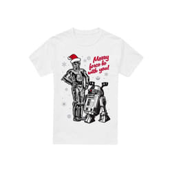 Star Wars - T-shirt MERRY CHRISTMAS DROIDS - Homme (Blanc)