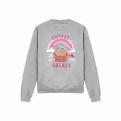 Star Wars: The Mandalorian - Sweat CUTEST IN THE GALAXY - Adulte (Gris chiné)