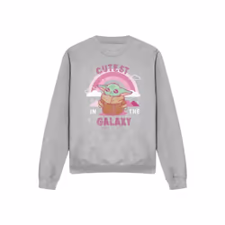 Star Wars: The Mandalorian - Sweat CUTEST IN THE GALAXY - Adulte (Gris chiné)